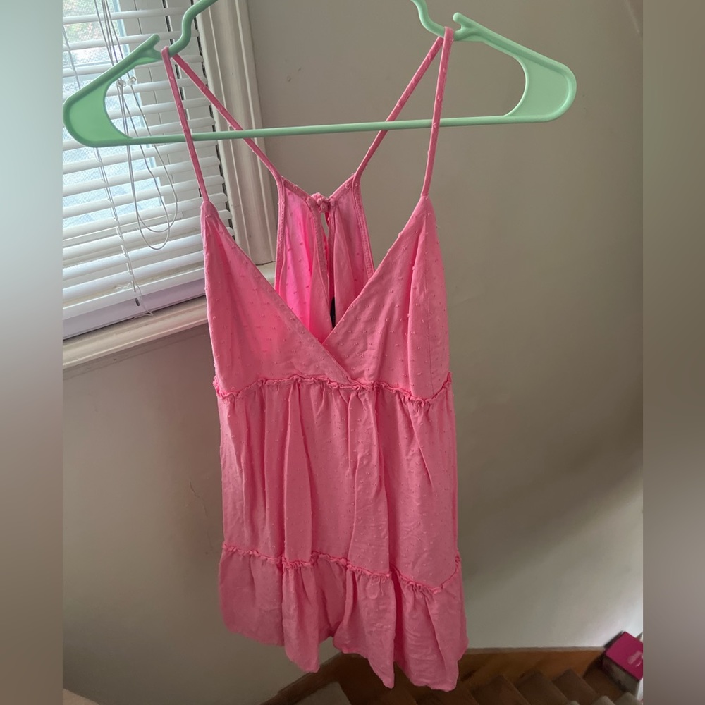 Size medium bright pink Forever 21 tie back summer dress